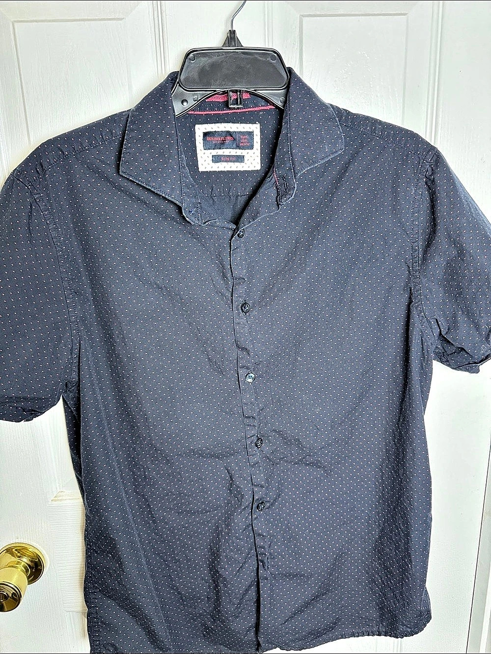 Denim & Flower Slim Fit Men's Cotton Patterned Shirt Size XL Like New